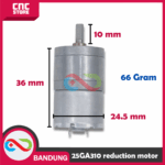 MOTOR DC GEARBOX 25GA310 METAL GEAR HIGH TORQUE 12V DC GEAR BOX - Gambar 2