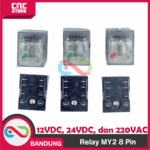Relay MY2 / MY2N 8 Pin – Relay Elektromagnetik 12V DC/ 24V DC/ 220V AC | Relay MY-2 8PIN untuk Panel Kontrol & Proyek Elektronika