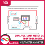 Dual Mini Digital Voltmeter Ammeter 0–100V 100A DC + Shunt Resistor – Panel Meter Tegangan & Arus - Gambar 3