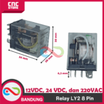 RELAY 8 PIN LY2 - RELAY LY2 12V 24V 220V RELAY LY2N 8 PIN LY-2 LY-2N RELAY 8PIN - Gambar 3