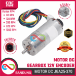 Motor DC JGA25-370 12V Gearbox – Torsi Besar + Disc Encoder untuk Robot & Otomatisasi