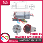 Motor DC JGA25-370 12V Gearbox – Torsi Besar + Disc Encoder untuk Robot & Otomatisasi - Gambar 2