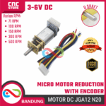 Motor DC JGA12 N20 3V 6V – Micro Gearbox High Torque + Encoder untuk Robot Arduino DIY
