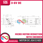 Motor DC JGA12 N20 3V 6V – Micro Gearbox High Torque + Encoder untuk Robot Arduino DIY - Gambar 2