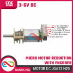 Motor DC JGA12 N20 3V 6V – Micro Gearbox High Torque + Encoder untuk Robot Arduino DIY - Gambar 3