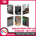 Saklar Power On Off Self Lock 16mm | Push Button Switch Metal Stainless dengan Lampu LED Hijau Biru Merah Putih - Gambar 6