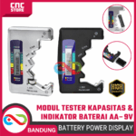 Battery Capacity Tester Digital Universal Black & Silver | Power Detector & Display Checker untuk AA, AAA, C, D, 9V, 6F22 Battery