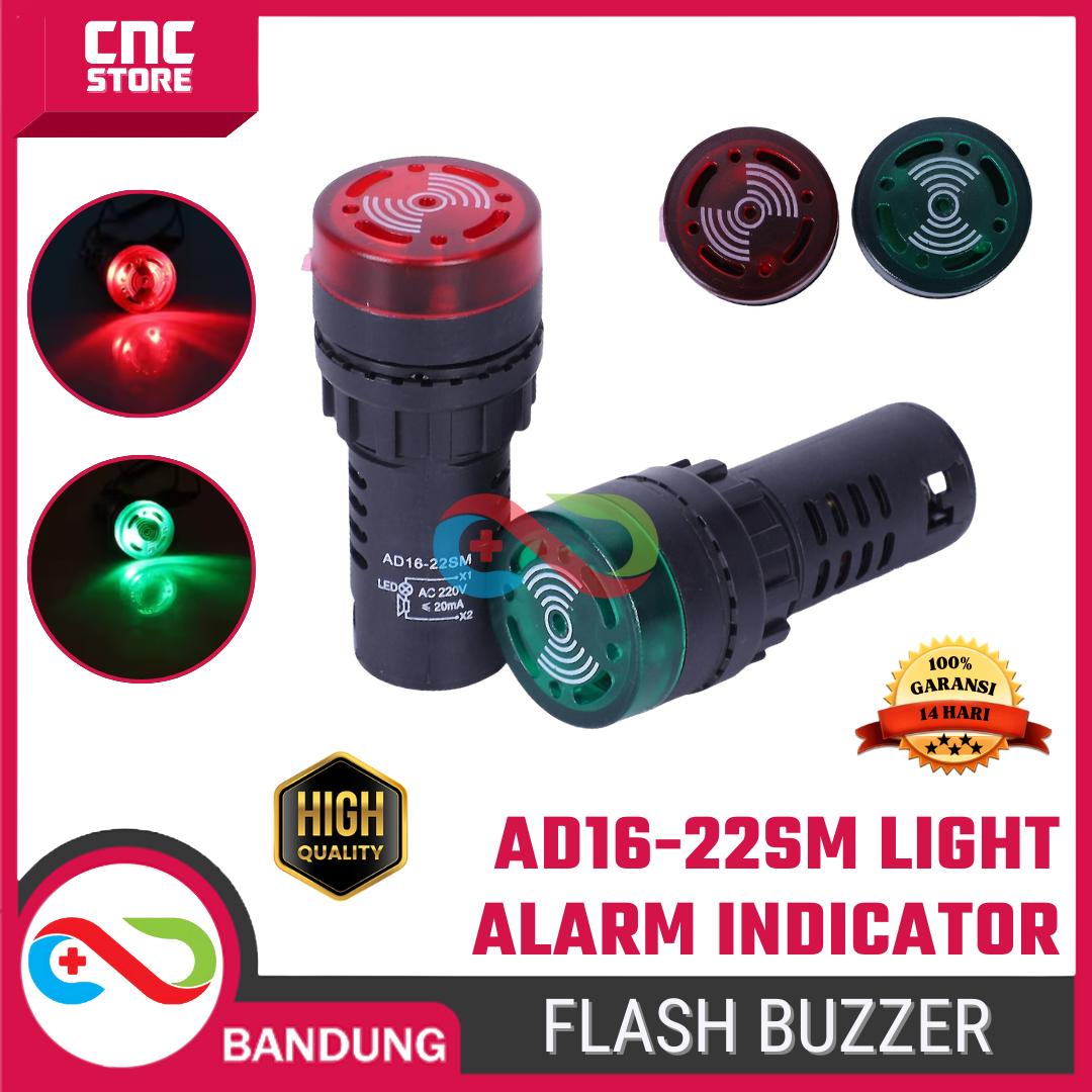 5275-brd-0119.png AD16-22SM Flash Buzzer Light Alarm Indicator – DC12V DC24V AC220V Lampu Indikator Bunyi Merah Hijau - Gambar 1
