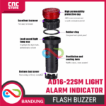 AD16-22SM Flash Buzzer Light Alarm Indicator – DC12V DC24V AC220V Lampu Indikator Bunyi Merah Hijau - Gambar 4