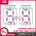 Seven Segment Display 0.56 Inch Merah Red 1 Digit 10 Pin – Common Anode (CA) / Common Cathode (CC) - Gambar 3