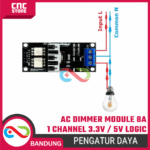 AC Dimmer Module 8A 1 Channel 3.3V 5V Logic – Modul Pengatur Daya Lampu dan Motor AC untuk Arduino - Gambar 2