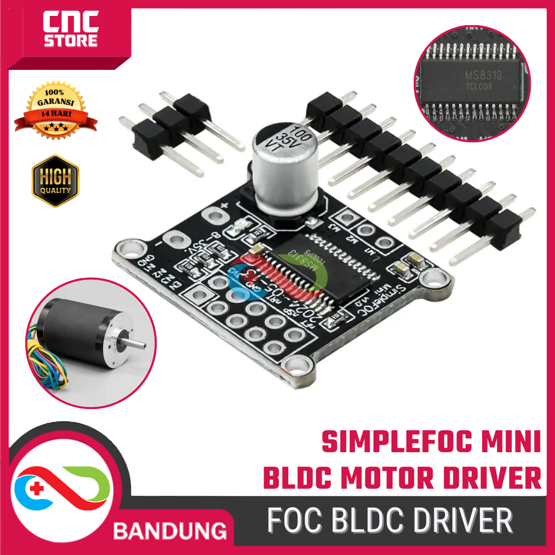 5575-esp-0012.png Motor Driver MS8313 SimpleFOCMini Brushless DC – Driver Motor BLDC FOC dengan Algoritma SVPWM untuk Robotik & IoT - Gambar 1