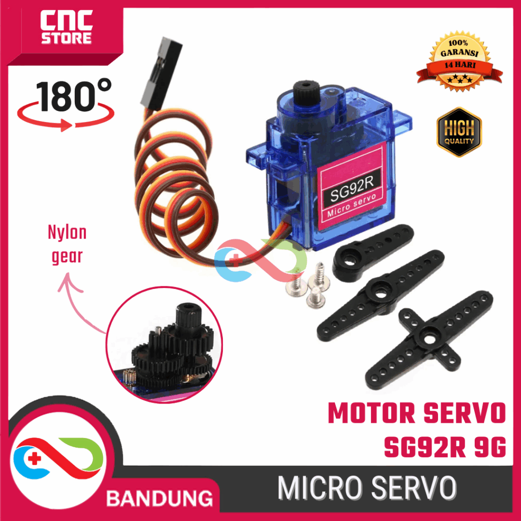 Servo Motor SG92R 9g - High Torque 2.5kg 4.8V Micro Servo