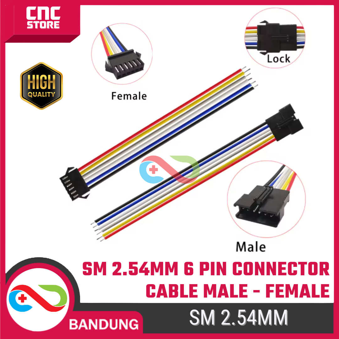 5638-esp-0012-1.png Kabel SM 2.54mm 6 Pin - Connector Wire Male – Female untuk Arduino, ESP32 & Proyek Elektronika - Gambar 1