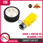 Motor DC Gearbox Kuning + Roda (Wheel) 1:48 – Smart Car DIY / Robot Line Follower / Mobil Robot Arduino