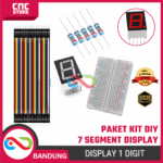 Paket Seven Segment Display – 0.56 Inch Merah CA / CC & 1.2 Inch Bi-Color CA | 1 Digit + Resistor 220 Ohm  + Breadboard + Kabel Jumper