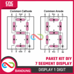 Paket Seven Segment Display – 0.56 Inch Merah CA / CC & 1.2 Inch Bi-Color CA | 1 Digit + Resistor 220 Ohm  + Breadboard + Kabel Jumper - Gambar 3