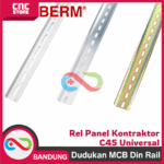 Rel MCB 1M Tebal Dudukan MCB Din Rail MCB 1 Fungsi Rel Panel Kontaktor C45 UNIVERSAL - Gambar 6