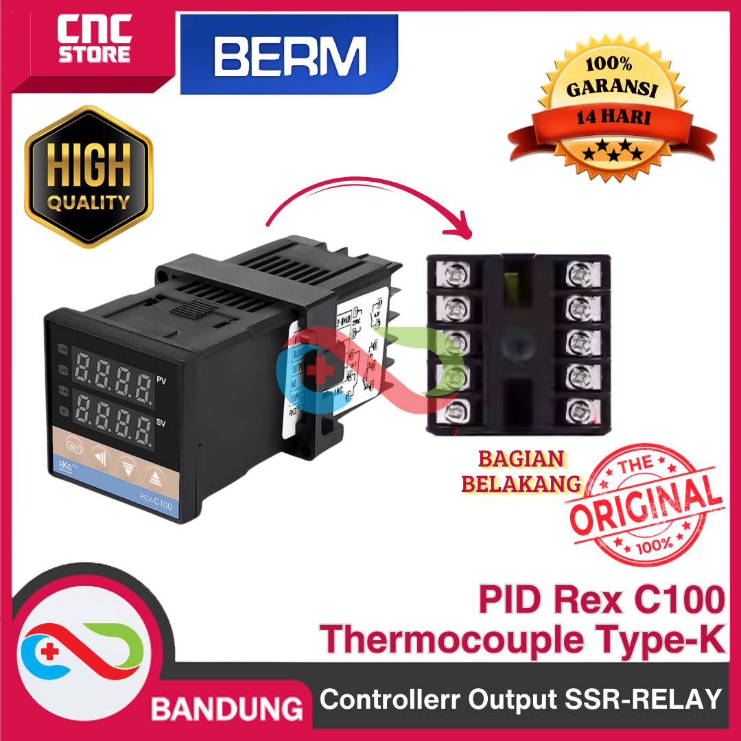 ctn-0030.png PID REX C100 C-100 THERMOCOUPLE TYPE-K CONTROLLER OUTPUT SSR-RELAY - Gambar 1