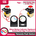 PLAT NAMA/ LABEL PENANDA PUSH BUTTON - 22mm BUTTON INDICATOR SIGNBOARD SWITCH PUSH SIGN FRAME INNER PLUG-IN BACK SIDE