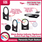 PLAT NAMA/ LABEL PENANDA PUSH BUTTON - 22mm BUTTON INDICATOR SIGNBOARD SWITCH PUSH SIGN FRAME INNER PLUG-IN BACK SIDE - Gambar 4