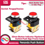 PLAT NAMA/ LABEL PENANDA PUSH BUTTON - 22mm BUTTON INDICATOR SIGNBOARD SWITCH PUSH SIGN FRAME INNER PLUG-IN BACK SIDE - Gambar 5