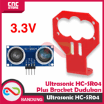 HC-SR04 ULTRASONIC DISTANCE MEASURING TRANSDUCER SENSOR 3.3V 5V WITH BRACKET MERAH