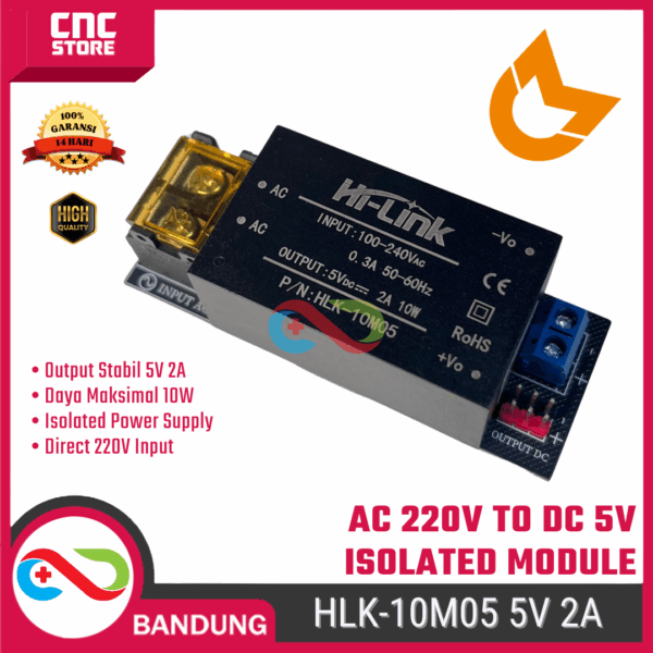 HLK-10M05 Hi-Link AC to DC 5V 2A 10W Isolated Power Supply Module – PCB Converter 220V ke 5V Stabil