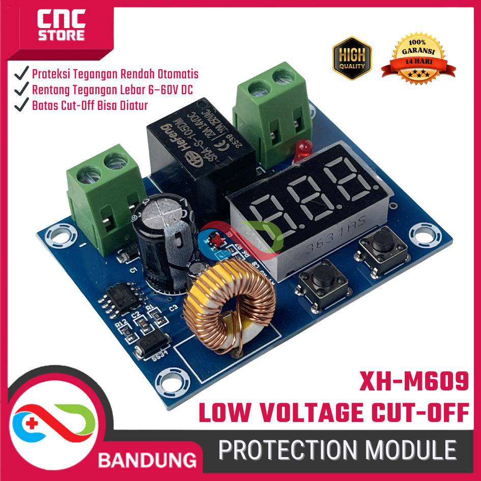 5645-esp-0012.png Modul XH-M609 DC 6-60V Low Voltage Cut-off - Auto Disconnect Battery Protection Board - Gambar 1