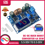 DC-DC Buck Boost Converter 5.5–30V to 0.5–30V 4A 35W – Adjustable Step Up / Step Down dengan LCD Volt & Amp Meter