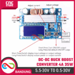 DC-DC Buck Boost Converter 5.5–30V to 0.5–30V 4A 35W – Adjustable Step Up / Step Down dengan LCD Volt & Amp Meter - Gambar 3