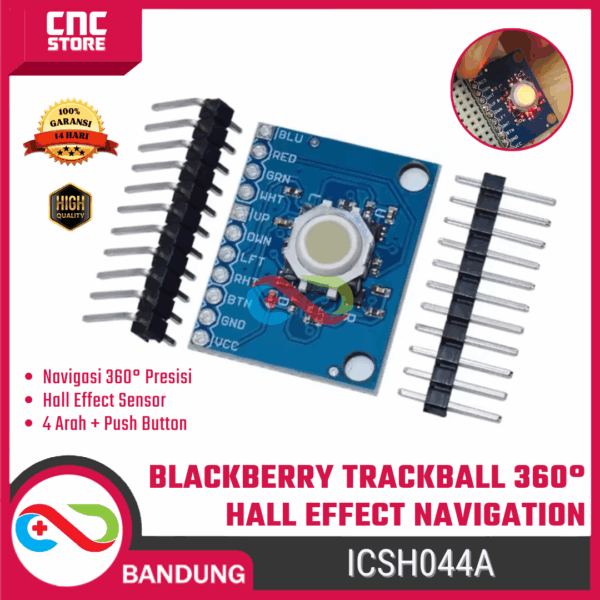 ICSH044A Breakout Board – Blackberry Trackball Sensor Hall Effect 360° Navigation Module