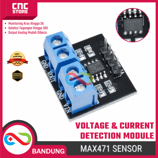MAX471 Voltage & Current Detection Module – Sensor Arus dan Tegangan DC