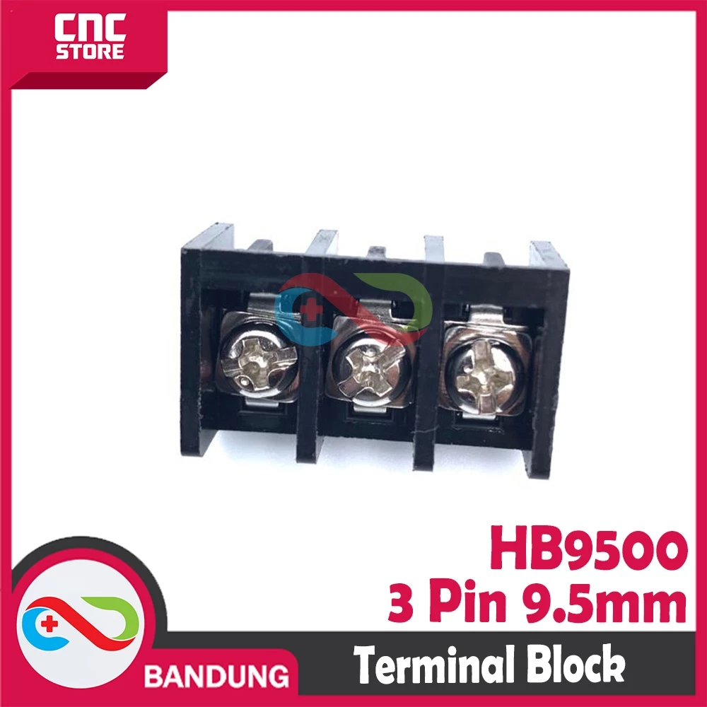 Terminal Block HB9500 3 Pin 9.5mm Brass 25A
