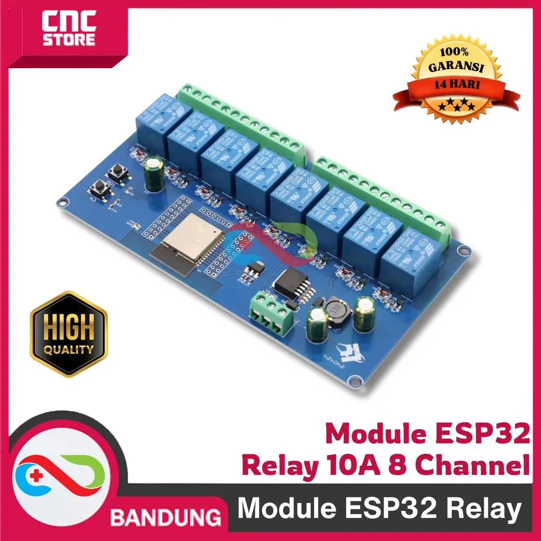 MODUL ESP32 RELAY 10A 8 CHANNEL AC 220 WIFI BLUETOOTH WROOM-32E