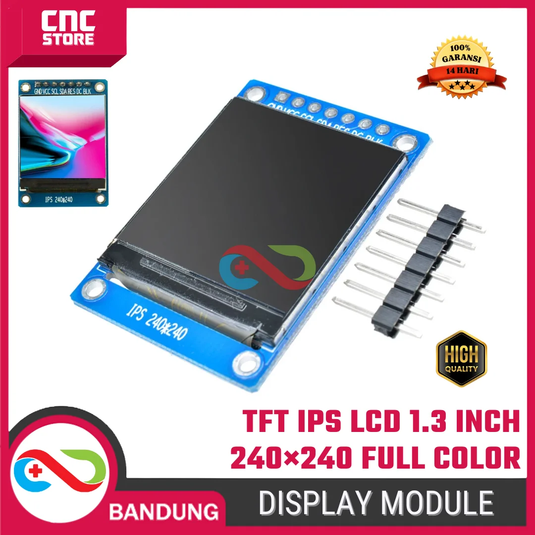 TFT IPS LCD 1.3 Inch 240×240 Full Color Display Module – Layar HD untuk Arduino, ESP32 & Proyek IoT