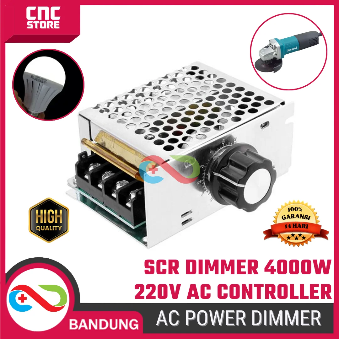WITH CASE SCR 220V 220VAC THYRISTOR 4000W DIMMER SPEED REGULATOR CONTROLLER MOTOR LAMPU MODULE