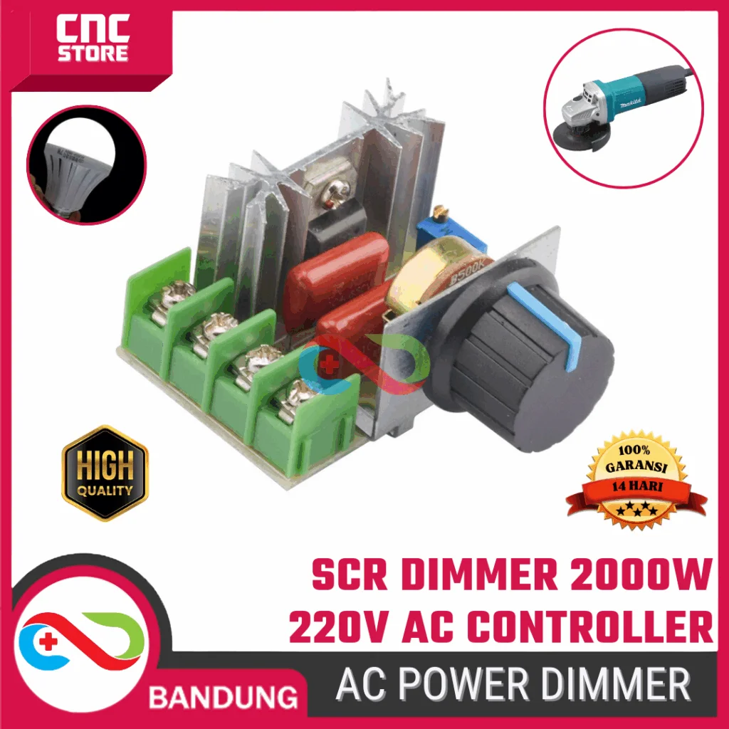 SCR 220V 220VAC 2000W DIMMER SPEED REGULATOR CONTROLLER MOTOR LAMPU MODULE