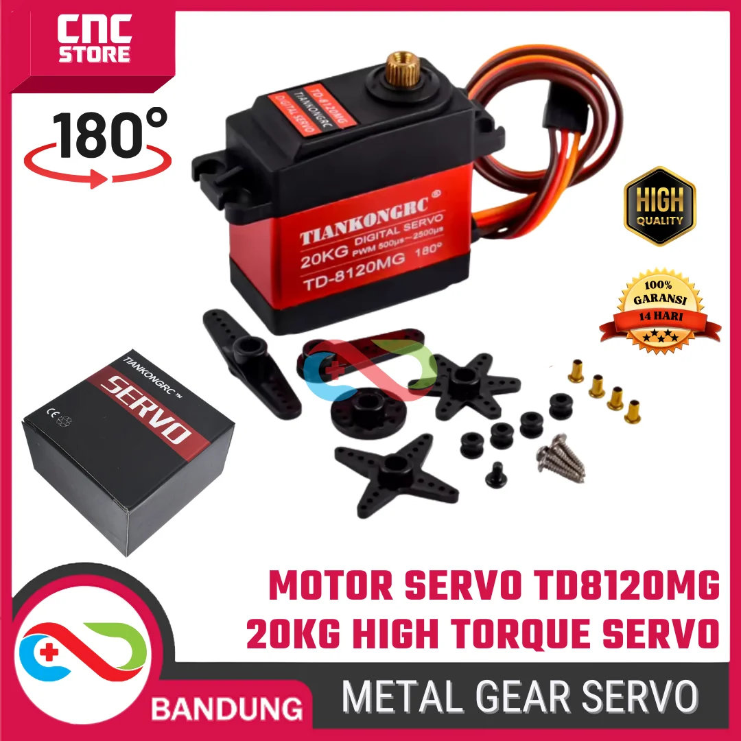 MOTOR SERVO TD8120MG METAL GEAR 180 DERAJAT HIGH TORQUE 20KG FOR RC