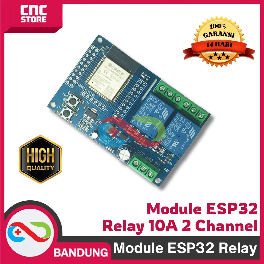 MODUL ESP32 RELAY 10A 2 CHANNEL AC 220 WIFI BLUETOOTH WROOM-32E