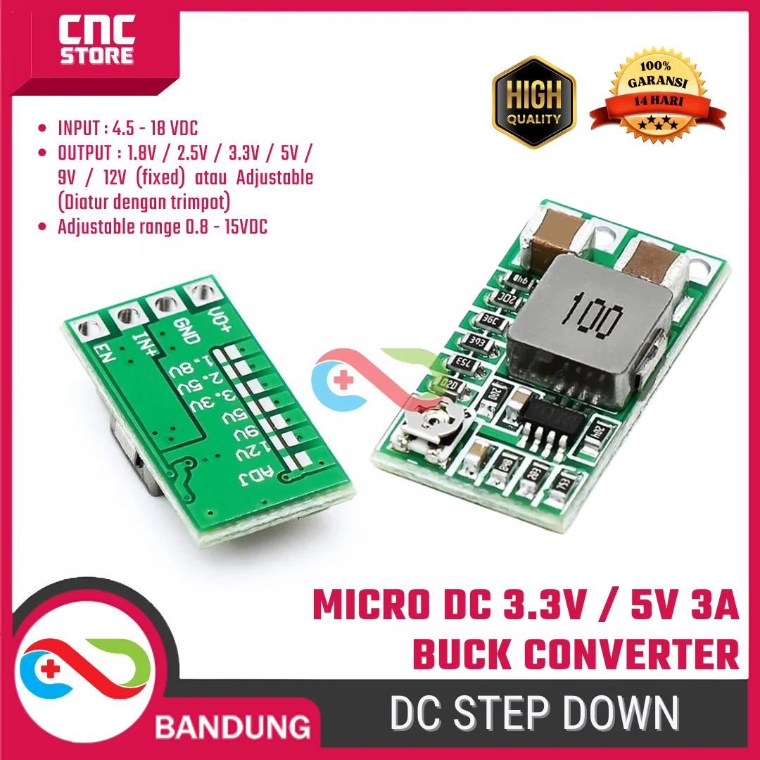 MICRO DC STEP DOWN 4V-24V TO 3.3V 5V 3A BUCK SUPER MINI