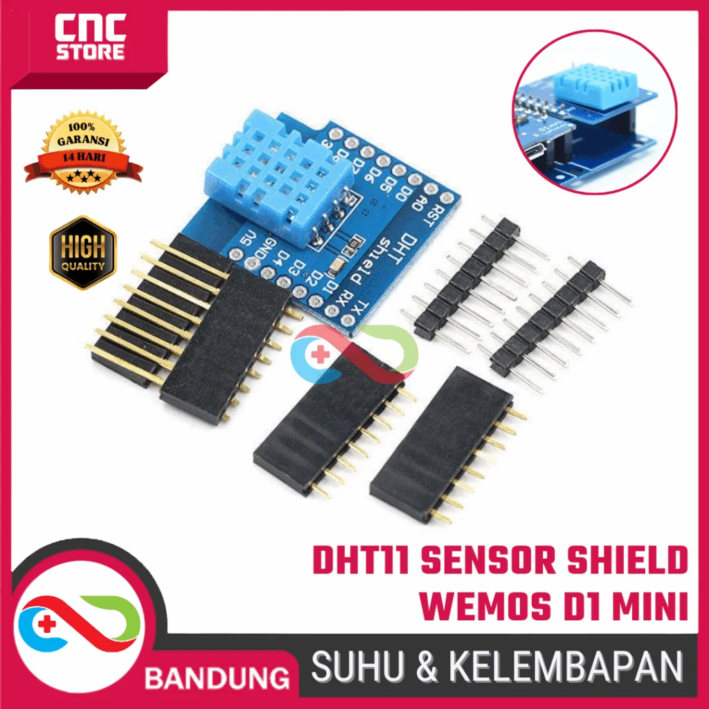 Shield DHT11 untuk WeMos D1 Mini – Sensor Suhu & Kelembapan Praktis