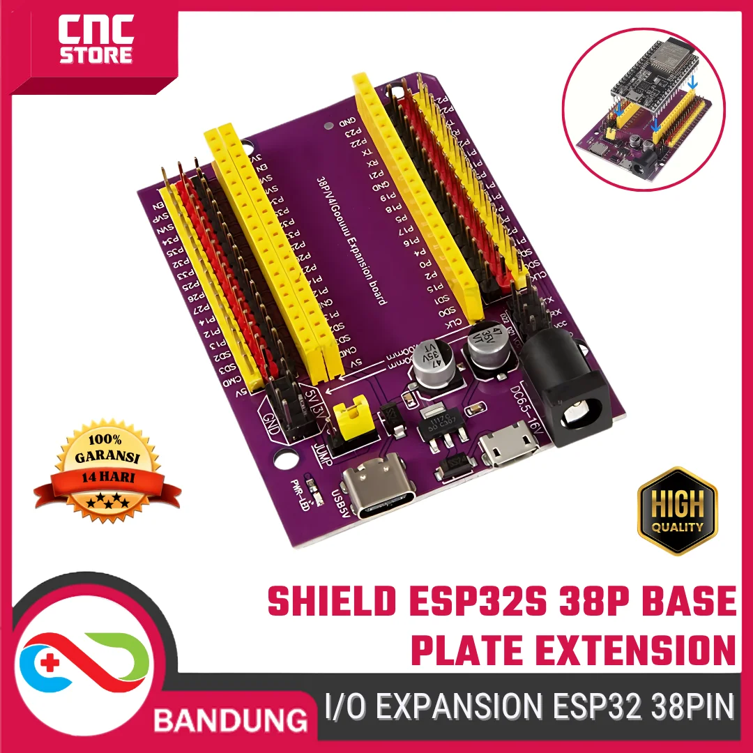 I/O Expansion Shield ESP32 – Base Plate Extension 38 Pin untuk ESP32S Dev Board