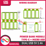 Module Power Bank Type-C Micro USB– Dual USB 5V 2.4A Lithium Battery Power Board - Gambar 4