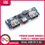 Module Power Bank Type-C Micro USB– Dual USB 5V 2.4A Lithium Battery Power Board - Gambar 8