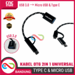 Kabel OTG 2in1 Universal Type C Micro USB - Adapter Flashdisk Mouse Keyboard
