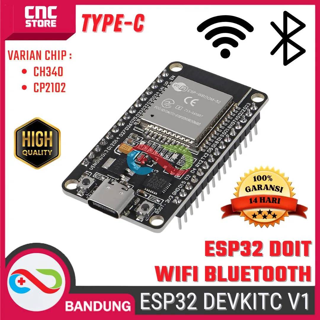 ESP32 ESP-32 DOIT WIFI BLUETOOTH IOT ESP32S DEVELOPMENT BOARD CH340 TYPE-C