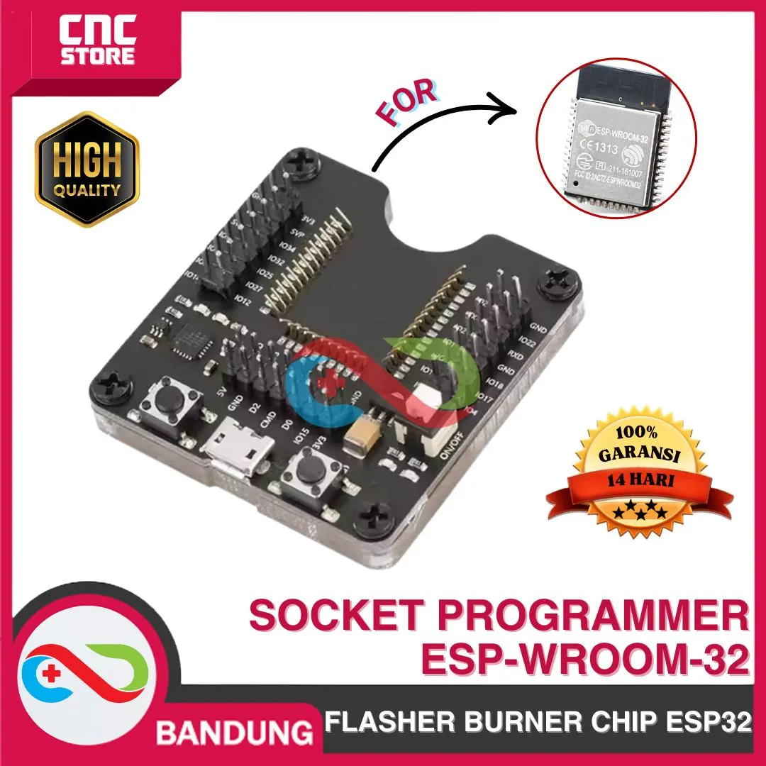 SOCKET PROGRAMMER DOWNLOADER FLASHER BURNER CHIP ESP32 ESP-WROOM-32