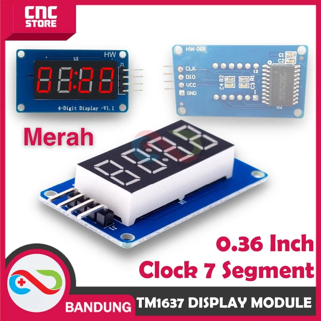 TM1637 DISPLAY MODULE FOR ARDUINO 7 SEGMENT 0.36INCH CLOCK RED