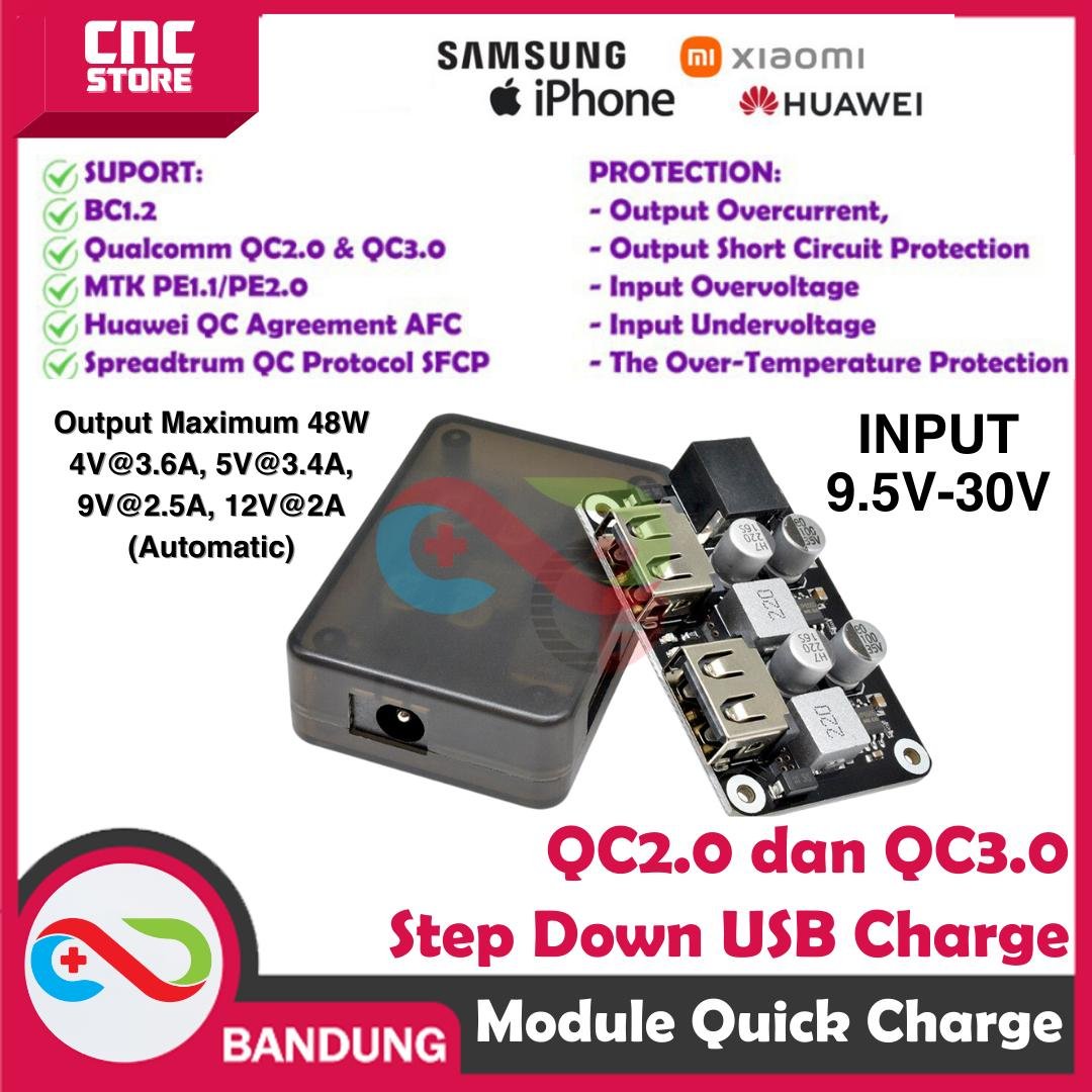 DIY MODULE STEP DOWN FAST CHARGING 2CH 10-30V QC3.0 QUICK CHARGE QC2.0